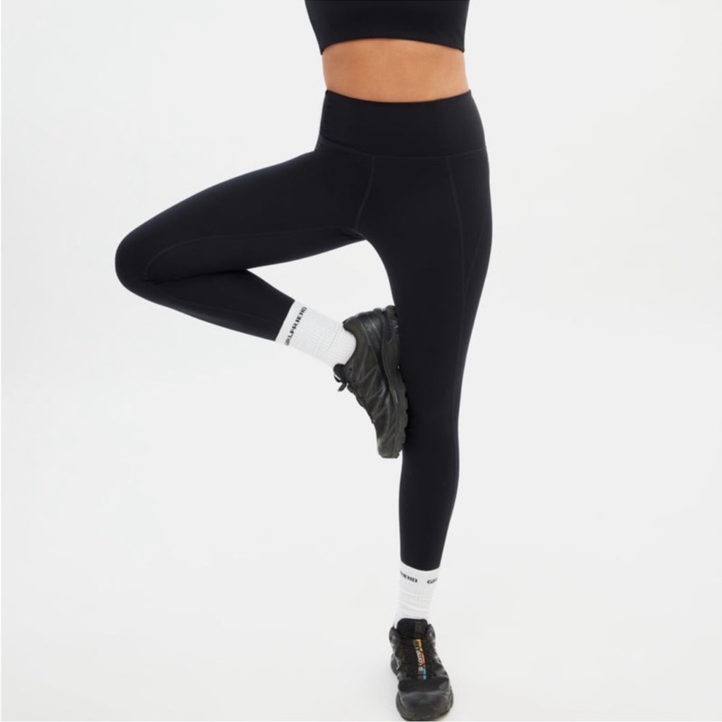 Girlfriend Collective Black Compressive High-Rise 7/8 Legging Xs